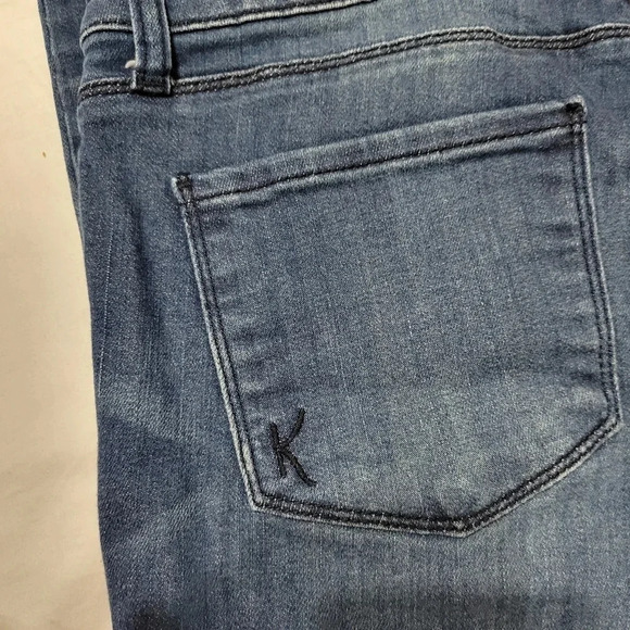 Kut From The Kloth High Rise Straight Ankle Jeans, Dark Wash, Raw Hem, Sz 10 EUC - Picture 6 of 11